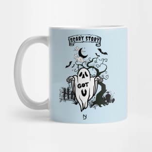 Scary ghost night tree design Mug